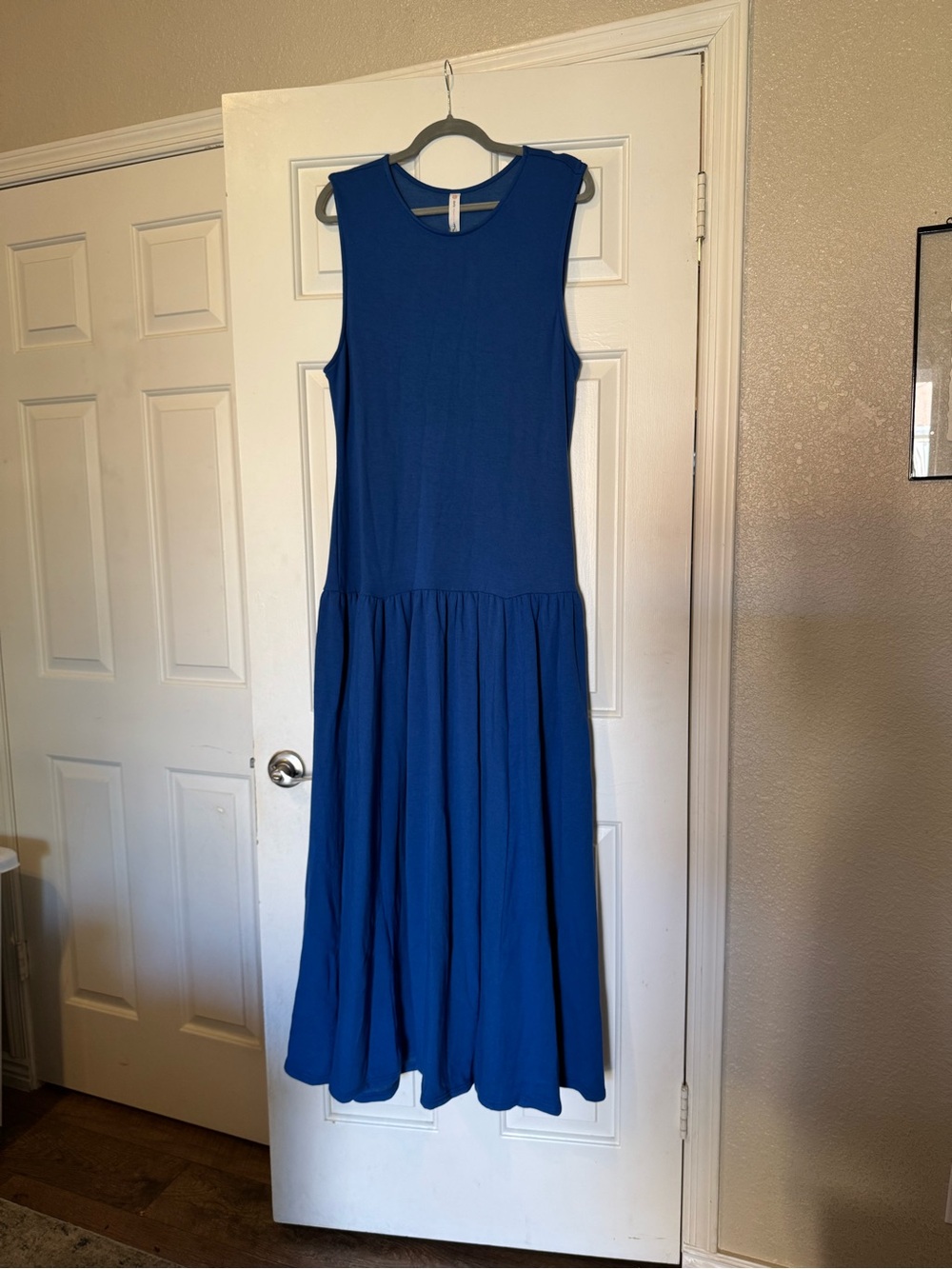 Anthropologie Sleeveless Sapphire Maxi Dress with Side Slit - Picture 5 of 9